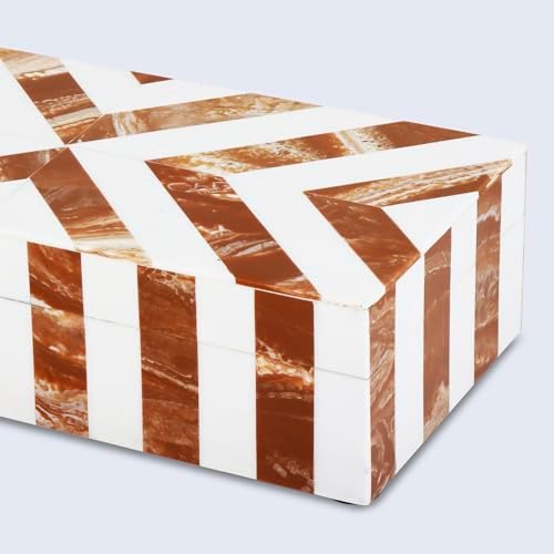 Handicrafts Home Decorative Storage Box 10x4.5 – Remote Control Holder, Jewelry Organizer, Modern Decorative Box with Lid, Boho Chic Home Décor Accent, Vintage Memory Box for Living Room Shelf Décor - Image 5