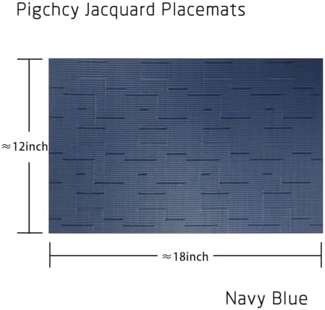 PIGCHCY Placemats Set of 12 Washable Durable Place Mats Vinyl Heat Resistant Non-Slip Table Mats Indoor Outdoor (Midnight Blue) - Image 2