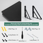 Tectocker-DOU 2 Pc Deep Floating Wall Shelves, Heavy Duty, 16x12, Black - Image 4