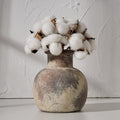 SIDUCAL Ceramic Rustic Farmhouse Vase | 6 Inch Pottery Decorative Flower for Home Decor | Boho Vase | Terracotta for Table, Living Room, Bathroom Decoration, Shelf Decor, Mantel by SIDUCAL