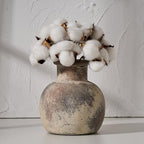 SIDUCAL Ceramic Rustic Farmhouse Vase | 6 Inch Pottery Decorative Flower for Home Decor | Boho Vase | Terracotta for Table, Living Room, Bathroom Decoration, Shelf Decor, Mantel by SIDUCAL