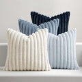 MIULEE Faux Fur Plush Decorative Throw Pillow Covers 20x20, Navy Blue by MIULEE