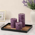 3x6 Inch Purple Pillar Candles Set of 3 - Hand-Poured Unscented Candles, Long Clean Burning, Large Big Candle, Smokeless Dripless Candle for Dinner Table, Wedding, Home, Bathroom, Advent Decor - Image 2