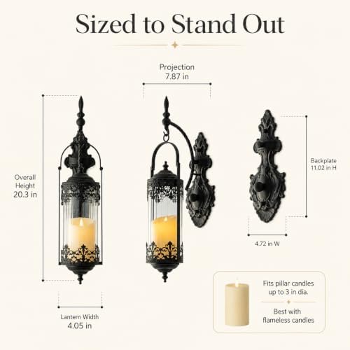 Rustic Antique Gothic Glass Candle Sconce for Fireplace - Image 3