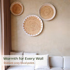 Chi An Home Extra Large Wall Basket Decor Boho Wicker Wall Hanging Set 3 - Image 5