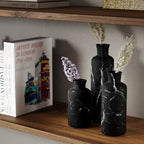 Creative Scents Black Marble Look 3pc Vase Set – Boho Vases for Decor, Modern Vases for Holding Pampas Grass, Dried/Fresh Flowers, Vases for Living Room - Kitchen, Bedroom, Office, Shelf Decor - Image 5