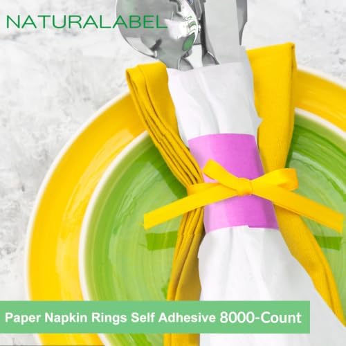 NATURALABEL Self-Adhesive Napkin Bands, Pack of 8,000, Pink - Image 3