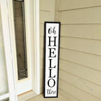 flowtorely Oh Hello There Outdoor Welcome Sign, 45"X9", Black - Image 6