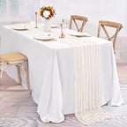 20 Pack Cream White Table Runner 10Ft Cheesecloth Table Runner Boho Gauze Cheese Cloth Table Runners Romantic Long Sheer Fabric Table Runners for Wedding Party - Image 5