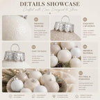 Yunlly 18 Pcs Neutral Sugar Christmas Ornaments Glitter Xmas Tree Decor - Image 4