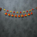 Desi Favors Toran with Hanging Bells for Door, Marigold Decorations for Pooja, Bandhanwar, Diwali, Mantle, Indian Thoranam, 3 Feet (Pack of 1) by DesiFavors