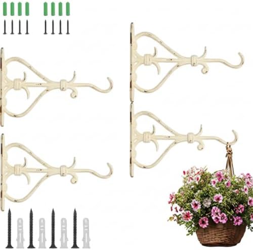 4 Pack Plant Hanger White Outdoor L Cast Iron Decorative Bracket by Unknown