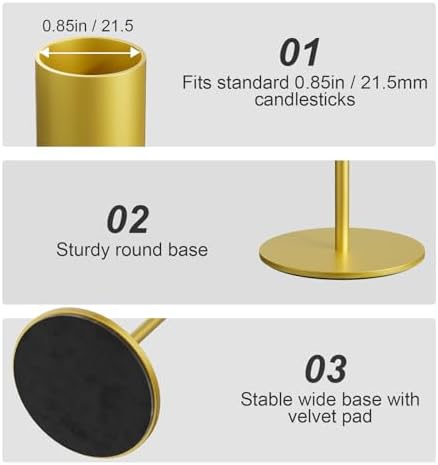 zeochyni Set of 24 Gold Taper Candle Holder Bulks for Wedding, Party Decor - Image 3