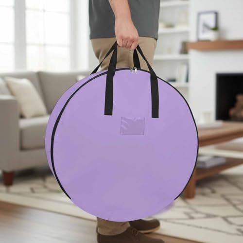 36 Inch Round Storage Bag 1 Pack,Purple Watercolor Solid Color Waterproof Wreath Storage Container with Handles&Zipper Minimalist Style Closet Organizer Bags Garland Box by Unknown
