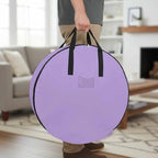 24 Inch Round Storage Bag 2 Pack,Purple Watercolor Solid Color Waterproof Wreath Storage Container with Handles&Zipper Minimalist Style Closet Organizer Bags Garland Box - Image 3