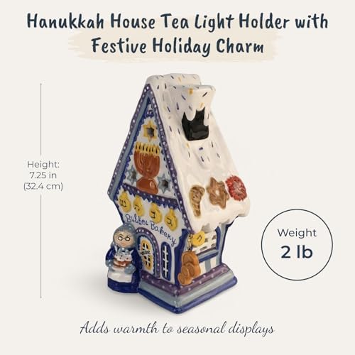 Blue Sky Clayworks 21023 Hanukkah House Tea Light Holder - Image 4