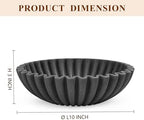 YMXYJM Large Decorative Bowl, Modern Handicraft Bowls for Home Decor, Decorative Fruit Bowl for Kitchen, Ruffle Bowl Decor, Stylish Key bowl for Entry Table, Artificial Stone Black - Image 2