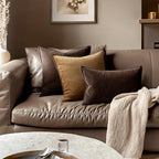 MIULEE Decorative Dark Brown Velvet Euro Sham Throw Pillow Covers 24x24 in - Image 4