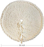36 inch Chunky Knit Christmas Tree Skirt, Crochet Handmade Cream Off-White Skirt, Neutral Boho Rustic Farmhouse Tree Decor for Slim, Pencil, and 4-6 Ft Trees - Image 2
