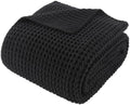 Waffle Knit Throw Blanket, Black Chenille Throw Blanket for Couch 50"x60" by BunnikinsClover