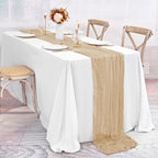 20 Pack Beige Table Runner 10Ft Cheesecloth Table Runner Boho Gauze Cheese Cloth Table Runners Romantic Long Sheer Fabric Table Runners for Wedding Party Bridal Shower - Image 3