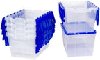 Akro-Mils KeepBox 12G Storage Box, Lid Attached, Stackable, Clear/Blue 6pk - Image 2