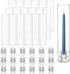 Hurricane Glass Candle Holders 18pcs Candlestick Holders for Taper Candles Centerpieces for Tables Wedding Birthday Party Home Decor by LOFINDAR