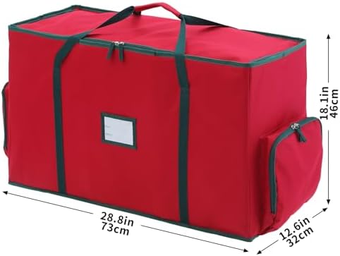 2-In-1 Christmas Decoration Ornament Organizer Box， Movable Pallet Santas Bags Ornament Storage Containers, Holds 73 Holiday Ornaments, Adjustable Space For Figurines And Pockets For Decoration - Image 3