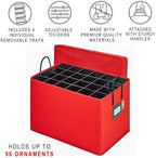 HOLDN’ STORAGE Christmas Ornament Storage Container Box with Dividers – Convenient Durable 4 Individual Removable Trays Fits Up to 96-3” Ornaments. - Image 3