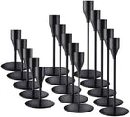 Black Candlestick Holders, Metal Taper Candle Holders,Bulk Set of 15 by ECHFSM
