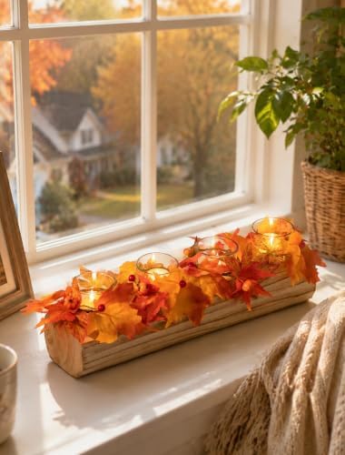 Romadedi Thanksgiving Fall Centerpiece Candle Holder for Table Decor - Image 4