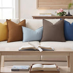 decorUhome Fall Brick Linen Throw Pillow Covers 22x22 Set of 2 - Image 4