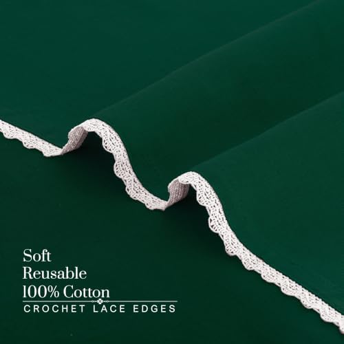 FINGERCRAFT Lace Cloth Napkins, 100% Cotton, 12 Pack, 20x20 Inch Eden Green - Image 6