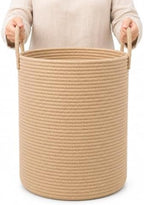 OrganiHaus Tall Cotton Rope Laundry Basket & Hamper, Blanket Storage 52L by OrganiHaus