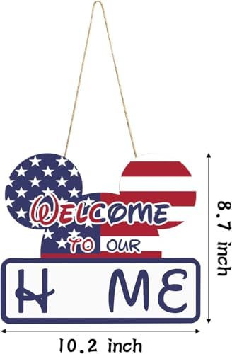 SUPYFD 19PcsCute Mouse Interchangeable Seasonal Welcome Door Sign for Front Door Decor, Welcome to Our Home Sign with Interchangeable Holiday Pieces for Farmhouse/Wall/Porch Decor and Housewarming Gif - Image 2
