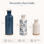 Blue Vintage Vase Set of 3, Flower Decorative Vase Ceramic Vase Set - Image 2