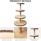 Haploon 4 Tier Wooden Cupcake Stand Paulownia Wood Dessert Display Tower - Image 4