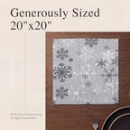 Urban Villa Cloth Napkins Cotton 20x20 (Set of 12) Grey Snow Flake - Image 6
