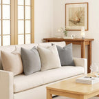 MIULEE Boho Farmhouse Decorative Pillow Covers 18x18 Inch Set of 4 Neutral - Image 3
