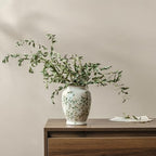 Ceramic Flower Vase for Home Decor, Vintage Green Decorative Vase 8 Inch - Image 6