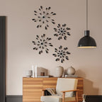 Hicarer 4 Pcs Starburst Wall Decor, Bling Metal Wall Art, Black Diamond - Image 6