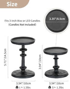 NUPTIO Pillar Candle Holder Black: Solid Cast Iron Candle Stand - Image 4