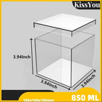 KissYou Acrylic Box 12 Packs Clear Box with Lid Acrylic Candy Boxes Transparent Display Square Cube Jewelry Storage Contanier Graduation Day Decorative Boxes - Image 2