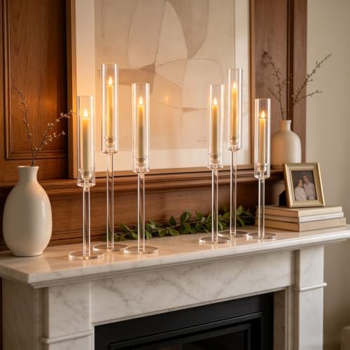 6PCS Clear Acrylic Candle Holder Centerpiece for Tables - Image 6