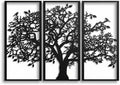 3 Panels Family Tree Metal Wall Decor Tree of Life Metal Wall Art, Home Bedroom Living Room Decor 3D Wall Art 3 Panels Family Tree Metal Wall Decor Modern Decoration (Black, 30"W x 20"H/76x51cm) by DEKADRONMetalWallArt