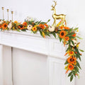 Riceshoot Fall Garland 6 Ft Sunflower Pumpkin Mantel Thanksgiving Decor by Zuqqaaoor