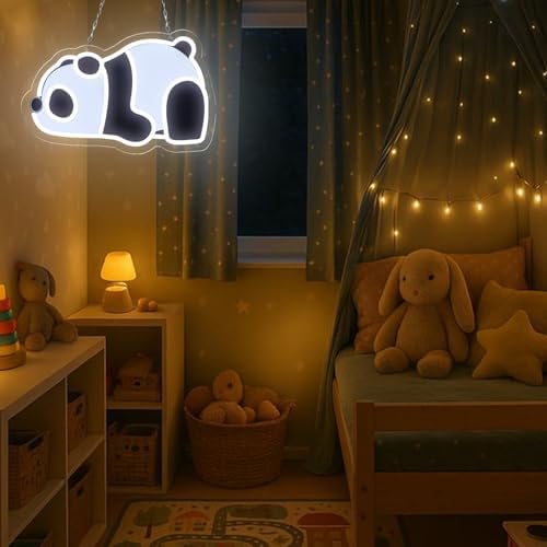 Panda LED Neon Sign, USB Powered Acrylic Decorative Light, Cute Animal Night Light for Bedroom, Nursery, Kids Room, Home Decor and Gift Idea 15.75×10.2 IN-USB Powered-Acrylic - Image 2