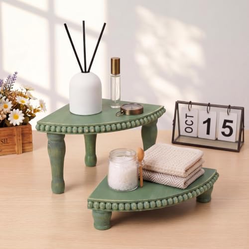 Kigley 2 Tiered Corner Bathroom Counter Organizers and Storage, Green - Image 5