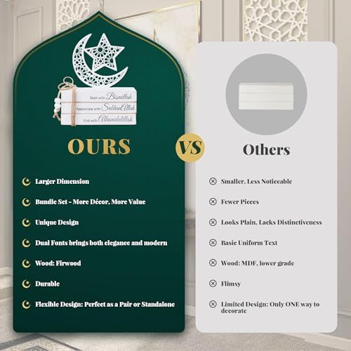 Islamic Wooden Faux Book Set with Moon Star decor, ramadan decorations for home, Great Islamic decor and Eid decorations for home & Mosque. Ramadan gifts idea, eid al adha decorations, Islamic gift - Image 5