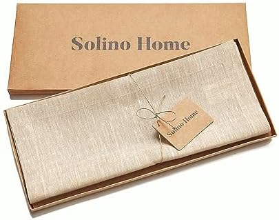 Solino Home 100% Pure Linen Table Runner Beige Woven, Athena 14 x 48 in - Image 6